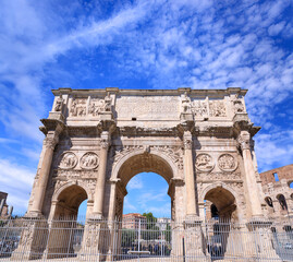 Fototapeta na wymiar The Arch of Constantine in Rome, Italy.