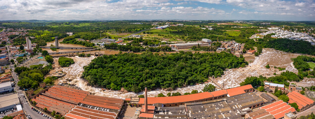 Salto city, São Paulo, Brazil. aerial panorama view december 2022