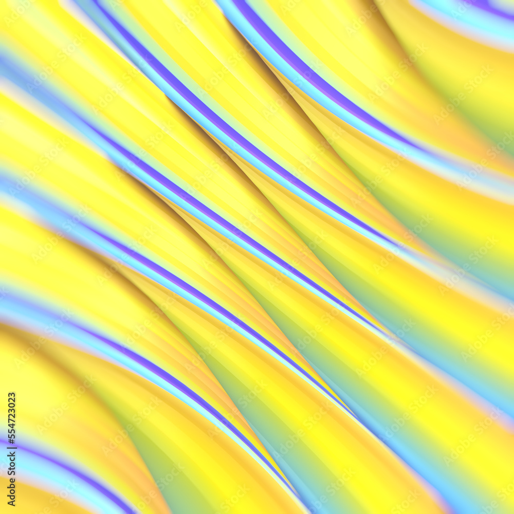 Poster Abstract background with multi colored gradient waves. 3d rendering digital illustration