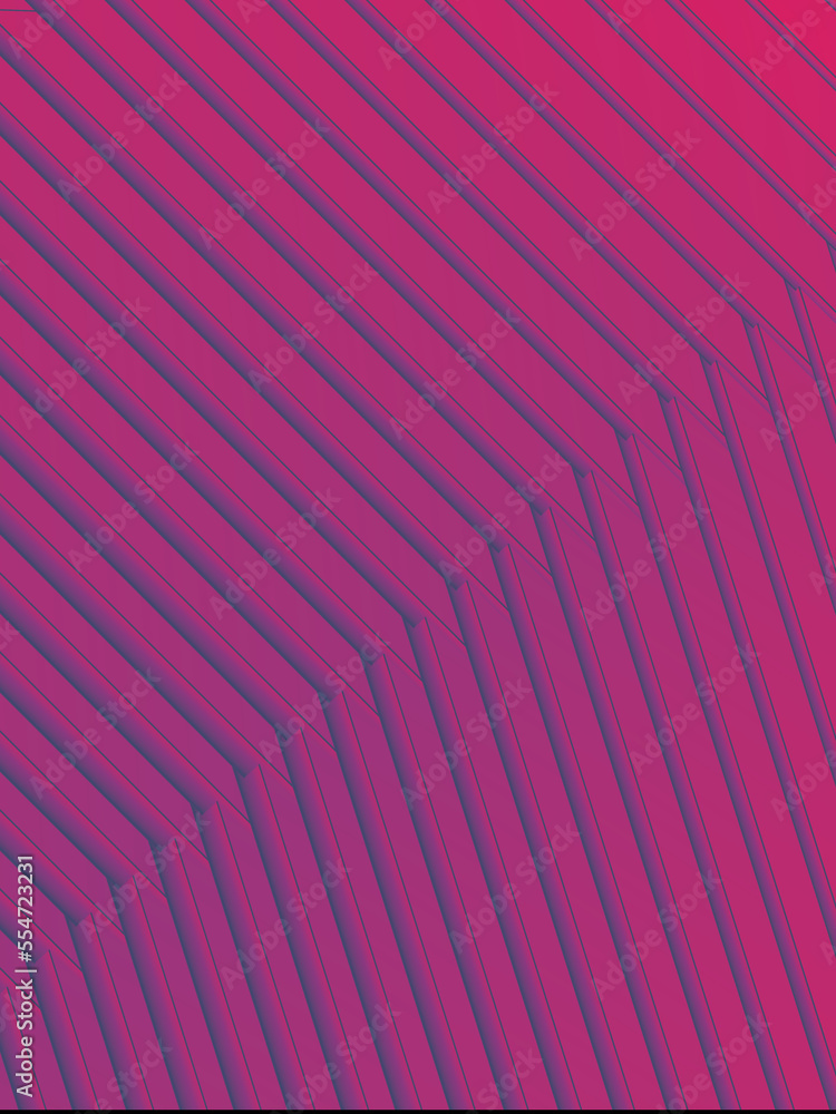 Aufkleber Violet colored abstract background of lines. 3d rendering digital illustration