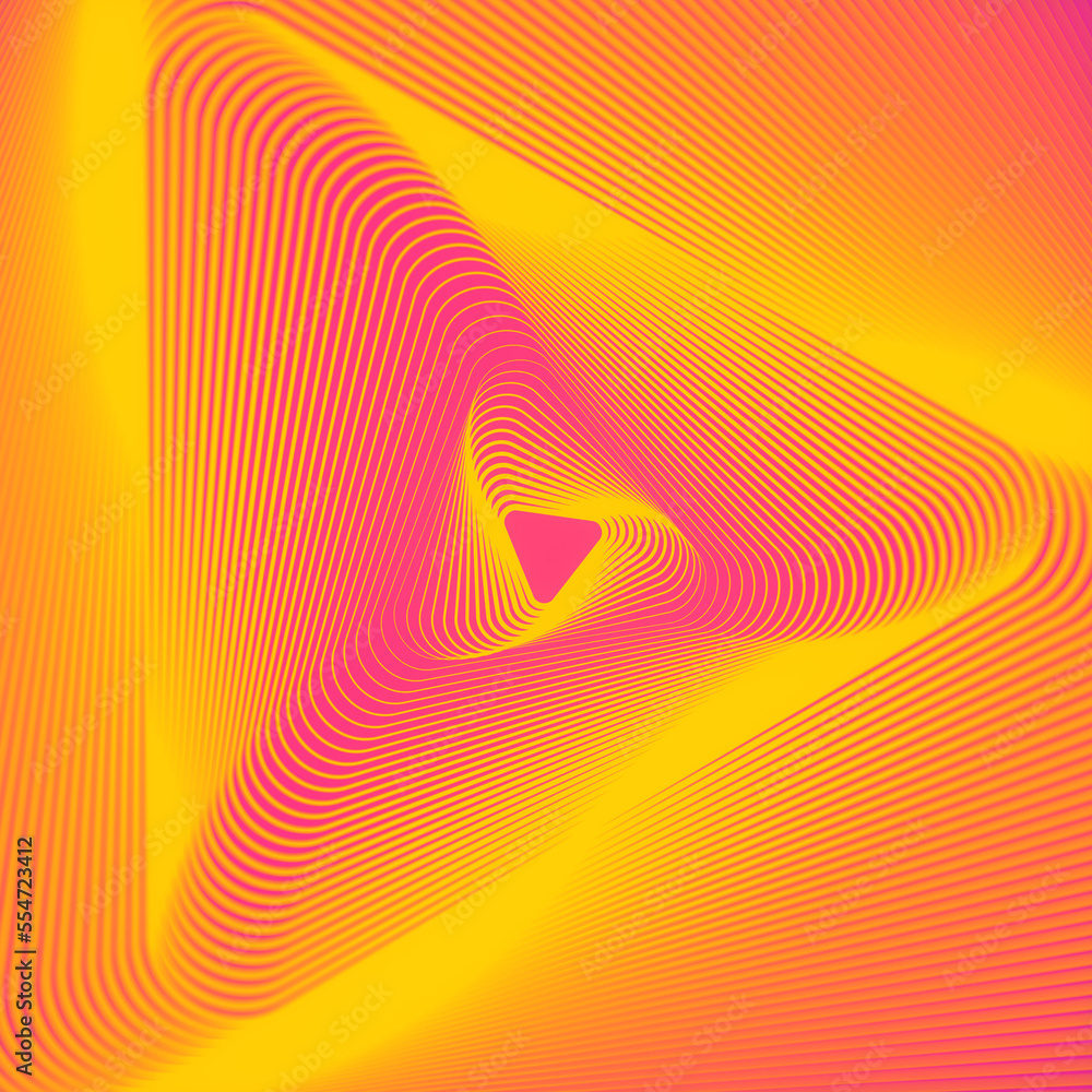 Aufkleber Abstract orange linear pattern. Geometric art background. 3d rendering modern style digital illustration