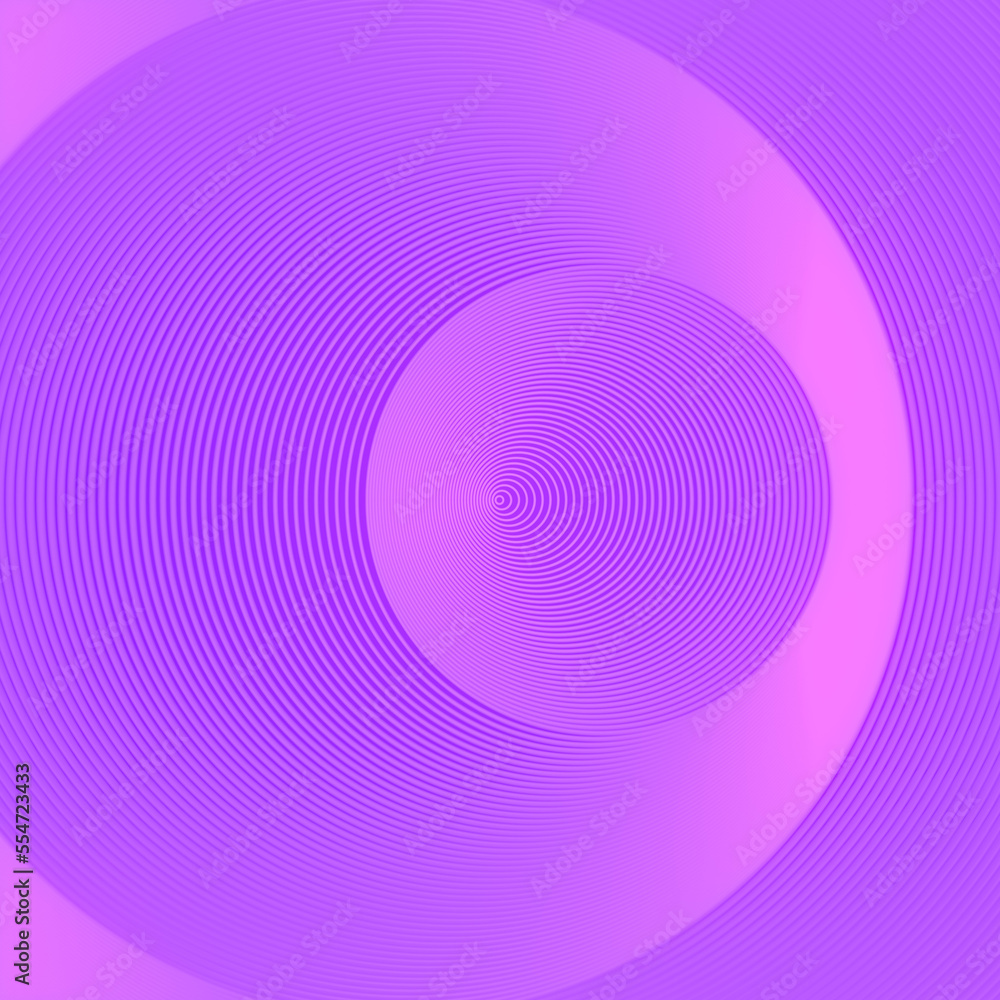 Aufkleber Pattern of lines in the form of a circle, on a violet background. 3d rendering creative template. Digital illustration