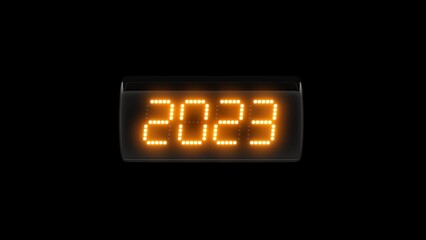 2023 opener. 2023 reveal. Two thousand twenty-three. Nixie tube indicator. Gas discharge indicators and lamps. 3D. 3D Rendering