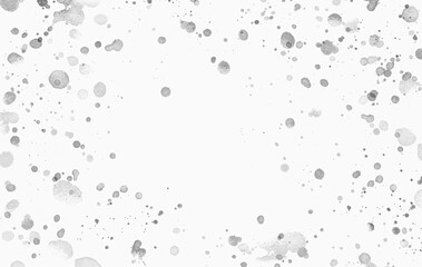 Black ink stains and blots, paint splatter texture on white background, copy space