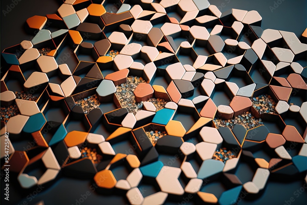Poster a group of colorful mirrors sitting on top of a table next to each other on a table top with a black
