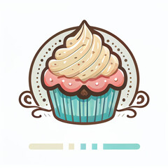 logo, cupcake, bakery, coffee house, baking, icon, art illustration