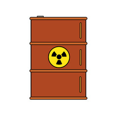 illustrazione di fusto per stoccaggio materiale radioattivo con simbolo su sfondo trasparente