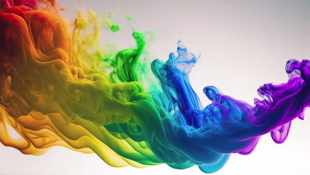 Clouds of smoke in the colors of rainbow
