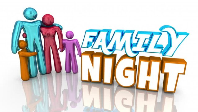 Family Night Fun Parent Children Evening Event Party 3d Animation