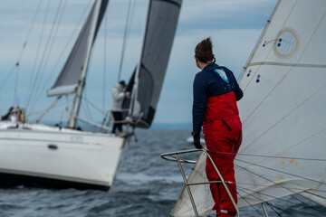 Fototapeta premium person on a yacht