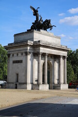 View to Wellington Arch in London, England Great Britain