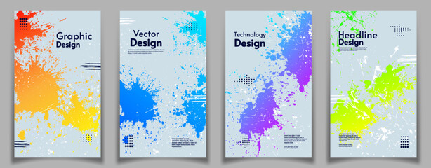 Gradient paint splash vector illustration. Design for poster, brochure, postcard, invitation.