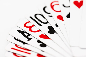 Closeup of a deck of cards.
