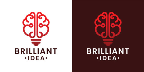 light bulb with brain logo design ideas