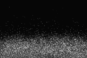 White shiny light confetti celebration on black background. Christmas, New Year, and all celebrations backgrounds concepts.