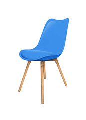 Blue Modern chair close up isolated on a transparent background