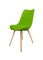 Green Modern chair close up isolated on a transparent background