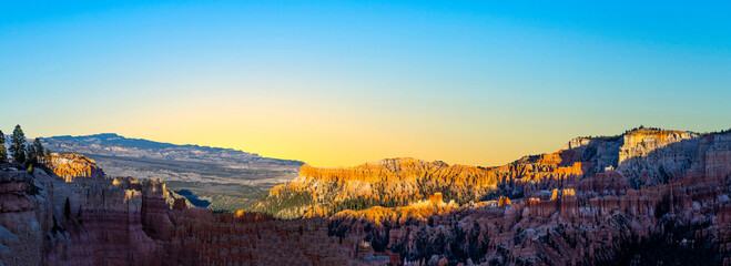 scenic view to the hoodoos in the Bryce Canyon national Park, Utah,