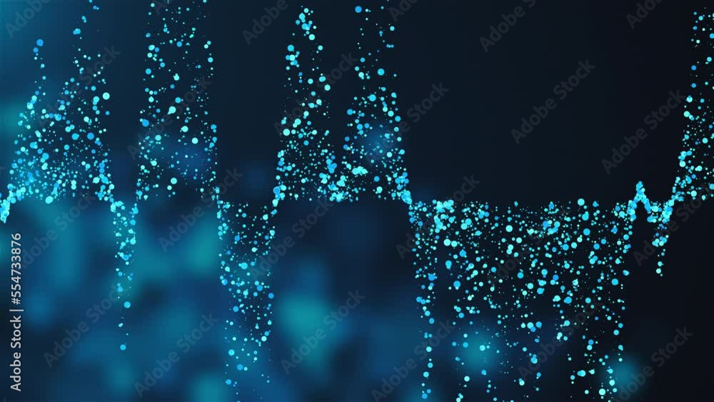 Poster blue abstract particles. computer generated 3d render