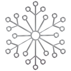 Silver Metal Effect Christmas Snowflake icon for Xmas Decoration
