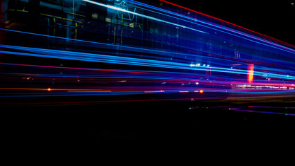 trails on the street at night