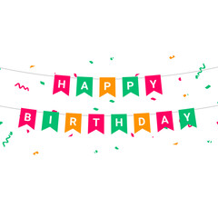 happy birthday text vector illustration