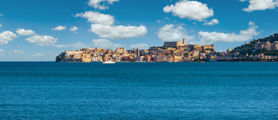 Fototapeta premium Gaeta town sea bay view, province of Latina, in Lazio, central Italy.