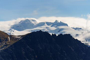 snowy mountain landscape in iceland