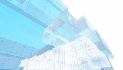 Abstract architecture rendering 3d illustration