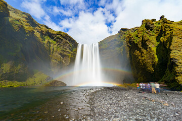 long exposure of waterfall in iceland