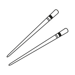 Japanese chinese sticks in hand drawn doodle style. Asian food for restaurants menu