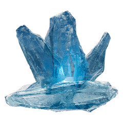 3d rendering. ice crystals. Cold frozen blocks or ice mountain, winter decoration for design. Iceberg broken pieces of ice. Snowy elements.