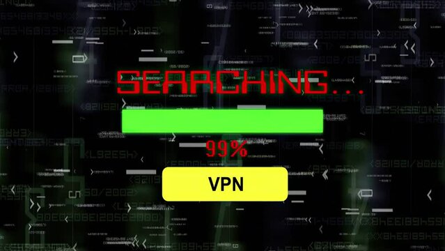 Searching for vpn progress bar on the screen glitch effect