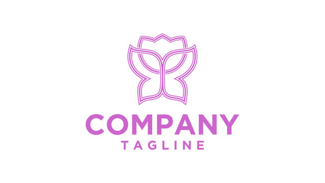 butterfly logo with rose logo
