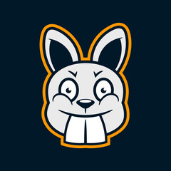 rabbit logo on trendy isolated background. rabbit logo for your website design Icon logo, app, UI. Clock icon Vector illustration,