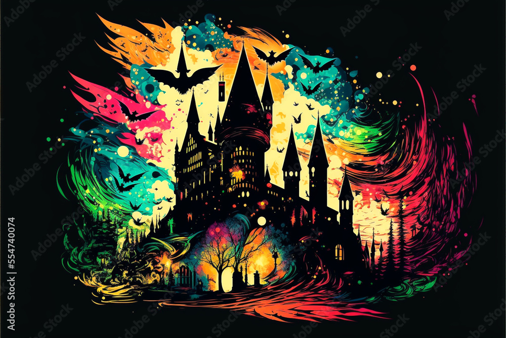 Canvas Prints abstract castle ai-generated