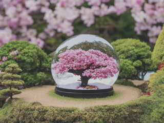 cherry blossom snow globe