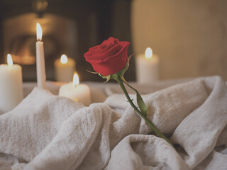 rose and candles