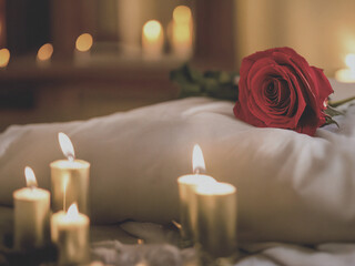 candles and roses