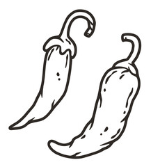 Chili pepper vector for label, banner or poster. Vegetable ingredient for food store or market. Red and green hot natural pod for grocery, culinary products or design of logo or emblem