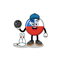 Mascot of chile flag as a welder