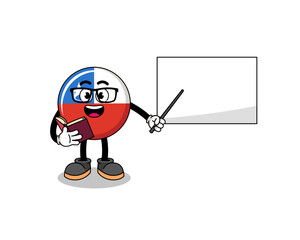 Mascot of chile flag as a butcher