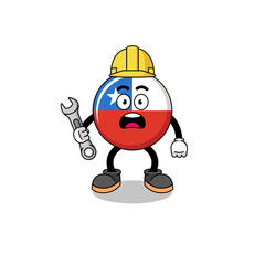 Character Illustration of chile flag playing hula hoop