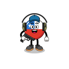 Character mascot of chile flag as a cowboy