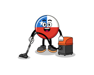 Character mascot of chile flag as a painter