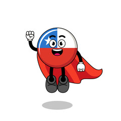chile flag cartoon with surprised gesture