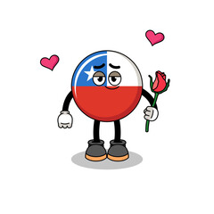 chile flag mascot as a businessman