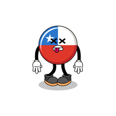 Obraz premium chile flag mascot illustration giving a gift