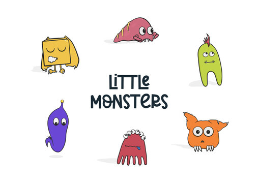 Ensemble de petits monstres originaux