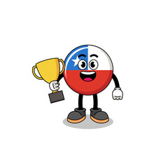 Obraz na płótnie Canvas Cartoon mascot of chile flag number 1 fans